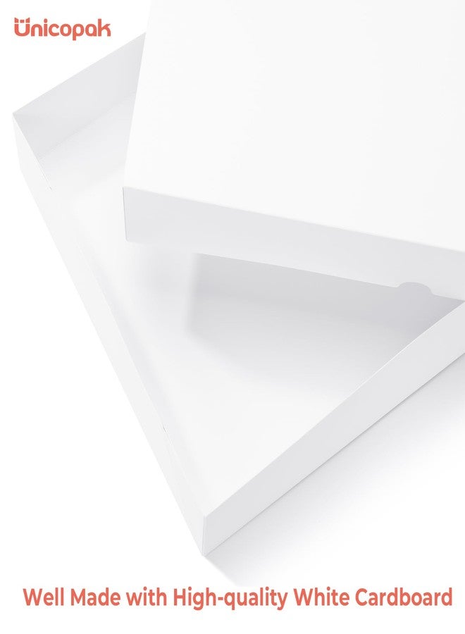 UnicoPak 12 Pack White Gift Boxes with Lids - 6 Medium Shirt Boxes (14.25"×9.5"×2") + 6 Extra Large Robe Boxes (17"×11"×4") - Assorted Sizes for Christmas, Birthday, Wedding - Image 3
